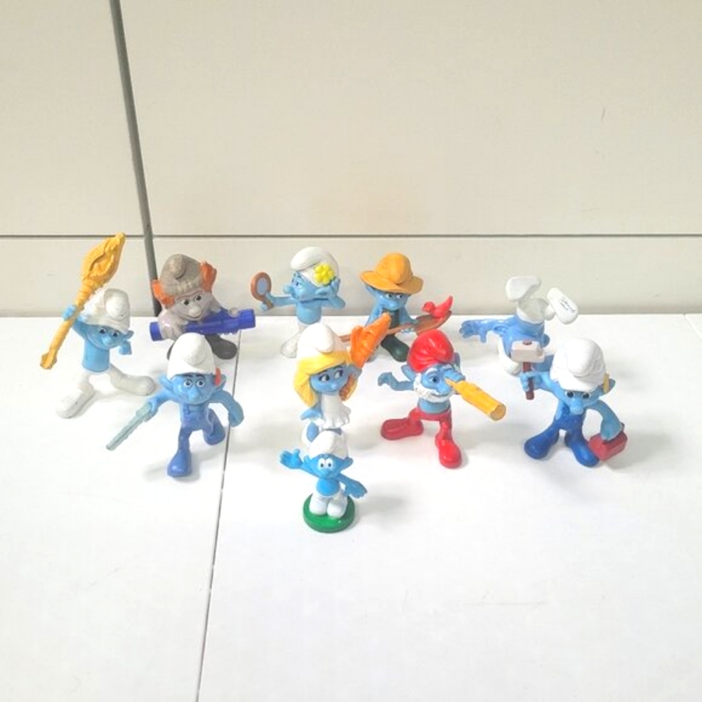 🏒McDonald’s Lot Of 10 Classic Smurf Figures Happy Meal Toys Retro Classic Kids